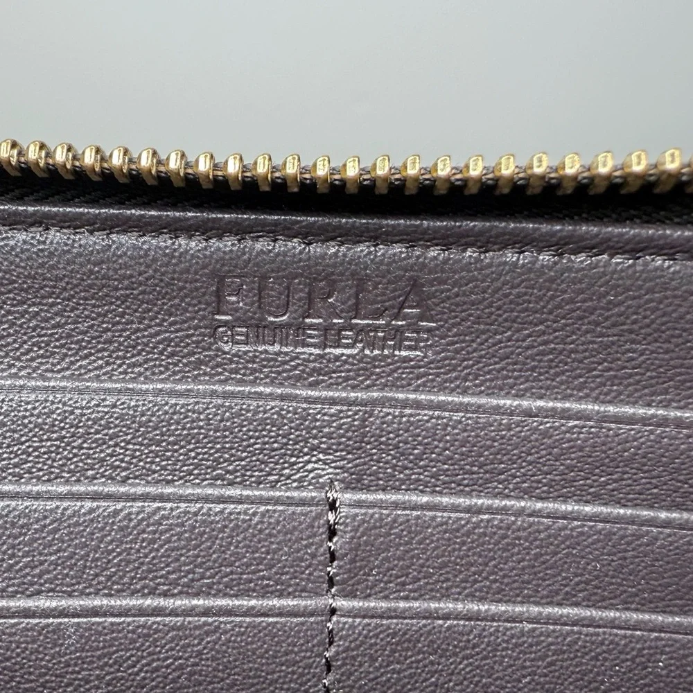 FURLA Snake Embossed Yellow Long Leather Wallet EUC - Picture 11 of 12